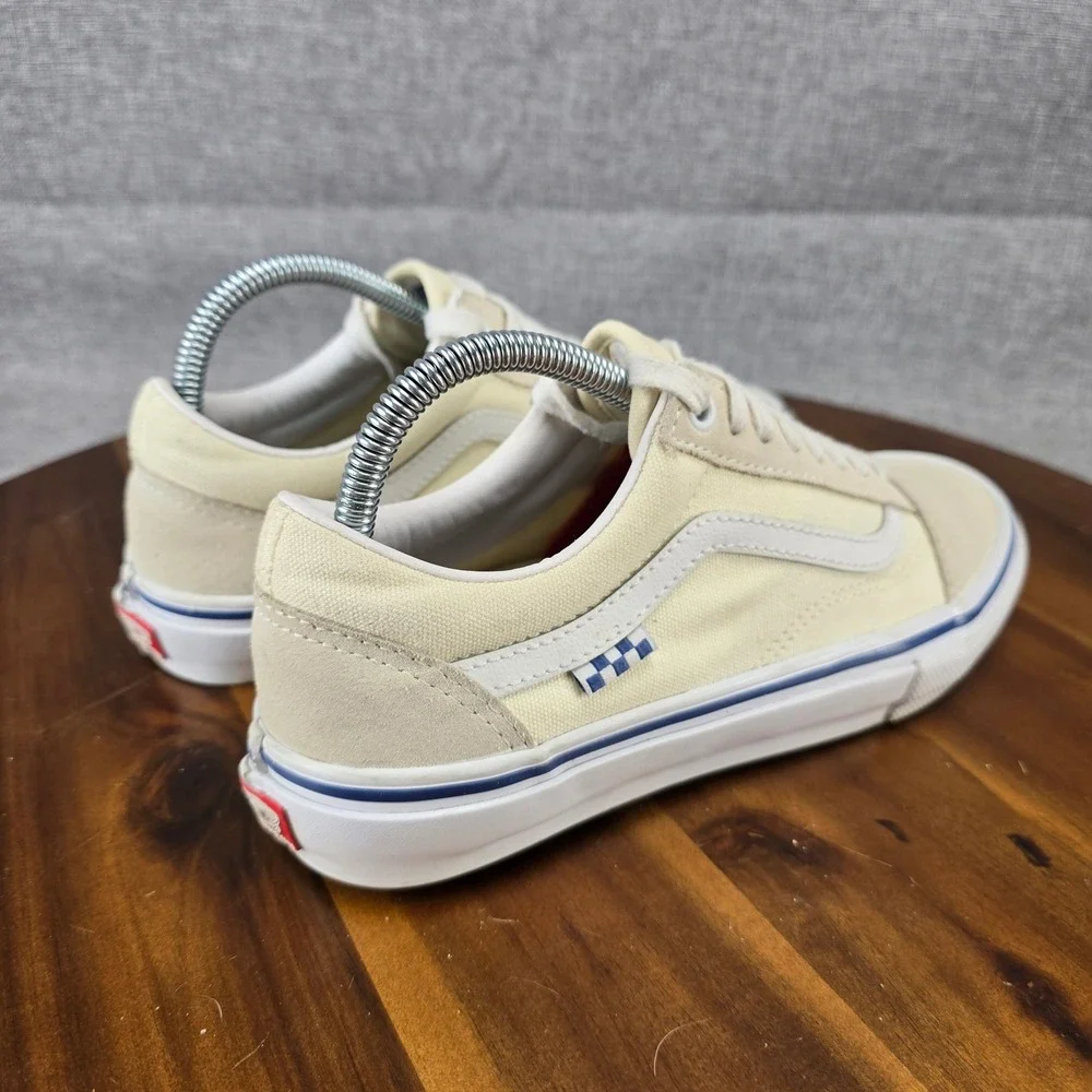 Vans Skate Old Skool‎ Off White Cream Suede Canvas PopCush Mens 6.5 Sneakers